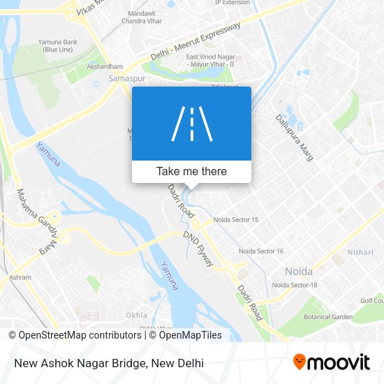 New Ashok Nagar Bridge map