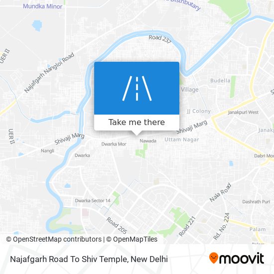 Najafgarh Road To Shiv Temple map