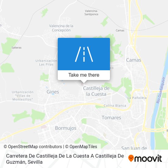 Carretera De Castilleja De La Cuesta A Castilleja De Guzmán map