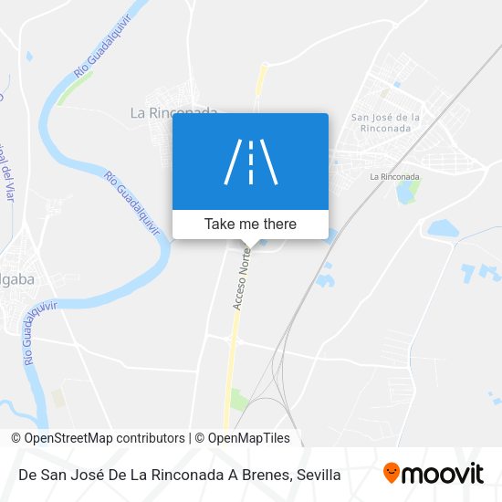 De San José De La Rinconada A Brenes map