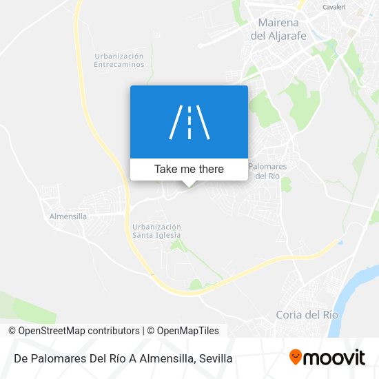 De Palomares Del Río A Almensilla map