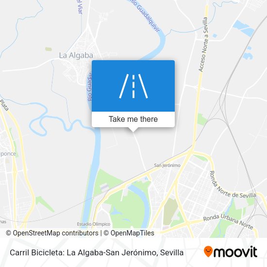 Carril Bicicleta: La Algaba-San Jerónimo map