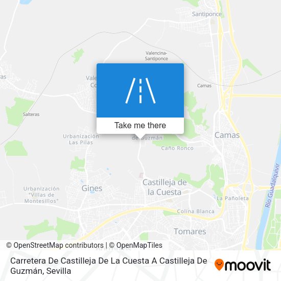Carretera De Castilleja De La Cuesta A Castilleja De Guzmán map