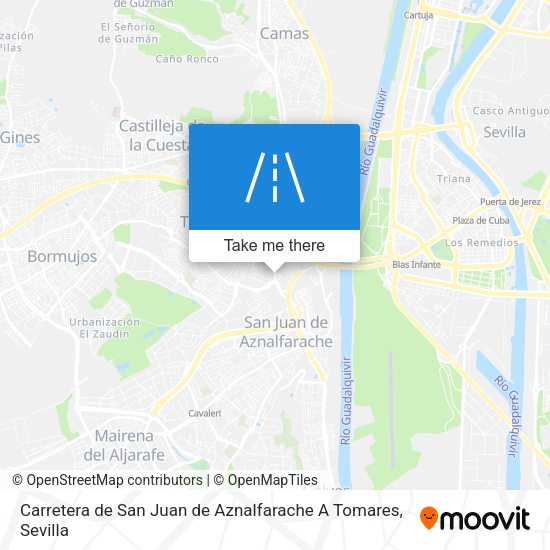 Carretera de San Juan de Aznalfarache A Tomares map