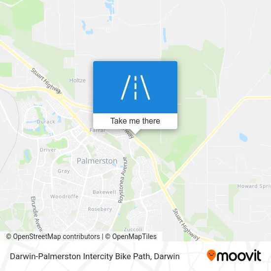 Darwin-Palmerston Intercity Bike Path map