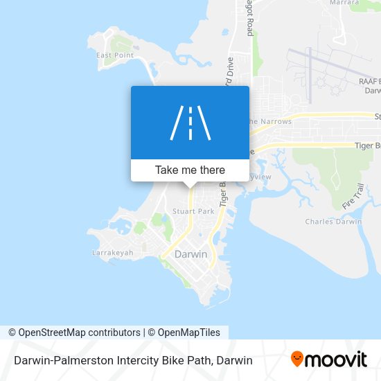 Darwin-Palmerston Intercity Bike Path map