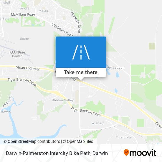 Darwin-Palmerston Intercity Bike Path map