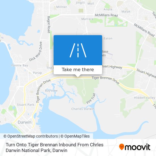 Mapa Turn Onto Tiger Brennan Inbound From Chrles Darwin National Park
