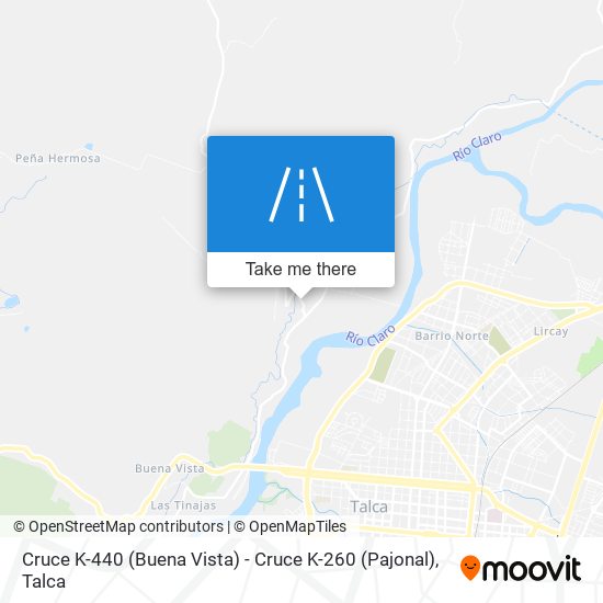 Cruce K-440 (Buena Vista) - Cruce K-260 (Pajonal) map