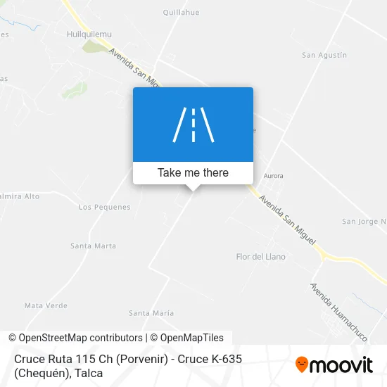 Cruce Ruta 115 Ch (Porvenir) - Cruce K-635 (Chequén) map