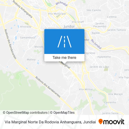 Via Marginal Norte Da Rodovia Anhanguera map