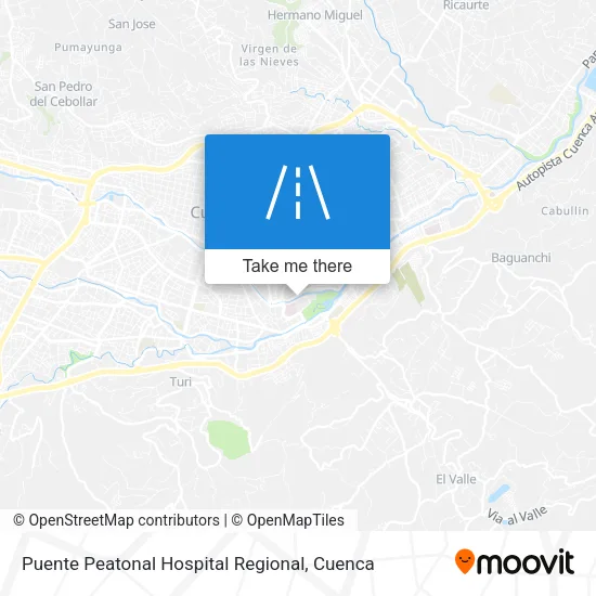 Mapa de Puente Peatonal Hospital Regional