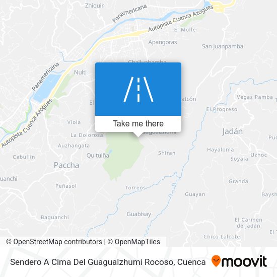 Sendero A Cima Del Guagualzhumi Rocoso map