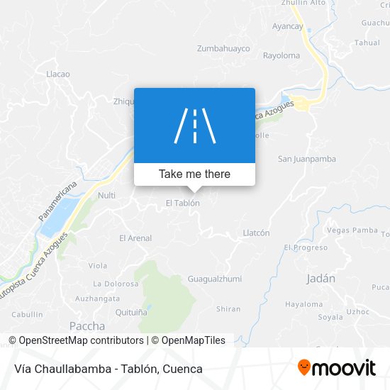 Mapa de Vía Chaullabamba - Tablón