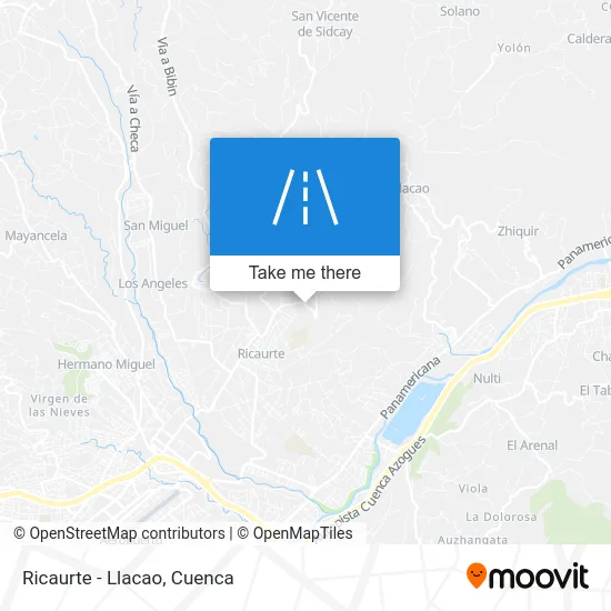 Ricaurte - Llacao map