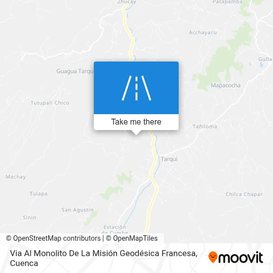 Mapa de Via Al Monolito De La Misión Geodésica Francesa