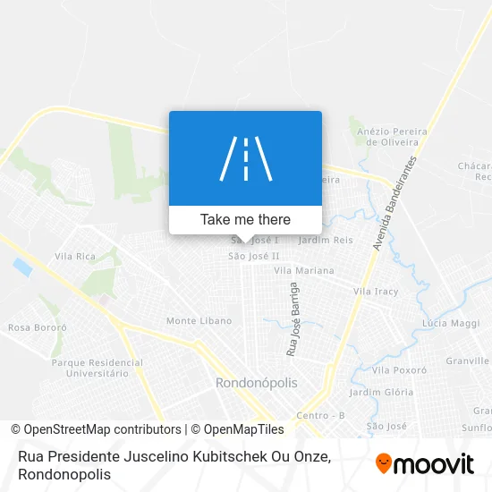 Rua Presidente Juscelino Kubitschek Ou Onze map