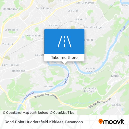 Mapa Rond-Point Huddersfield-Kirklees