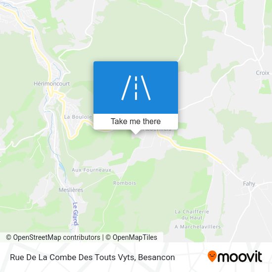 Rue De La Combe Des Touts Vyts map
