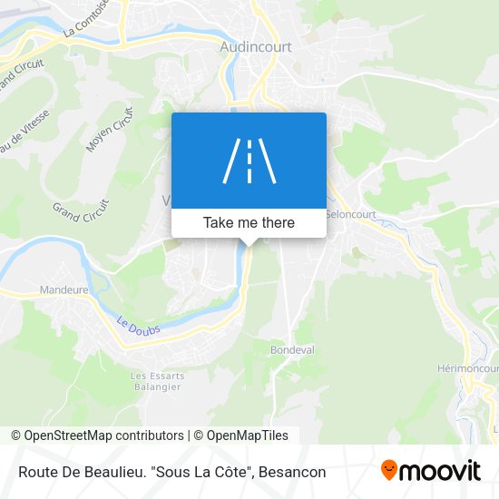 Route De Beaulieu. "Sous La Côte" map