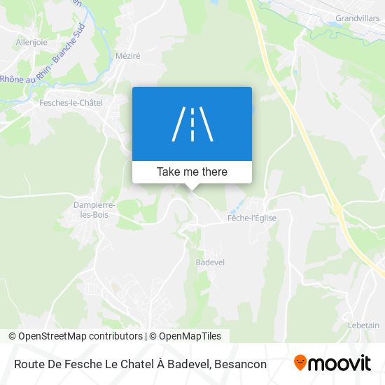 Mapa Route De Fesche Le Chatel À Badevel