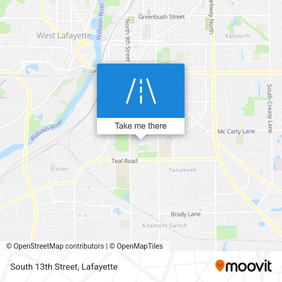 South 13th Street map