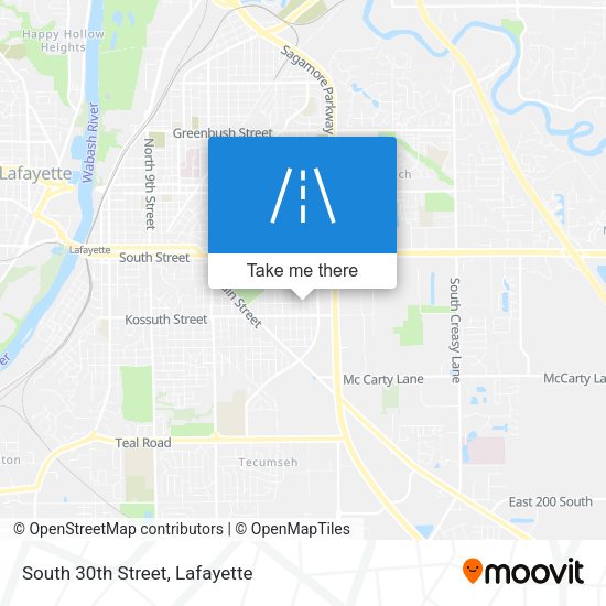 South 30th Street map