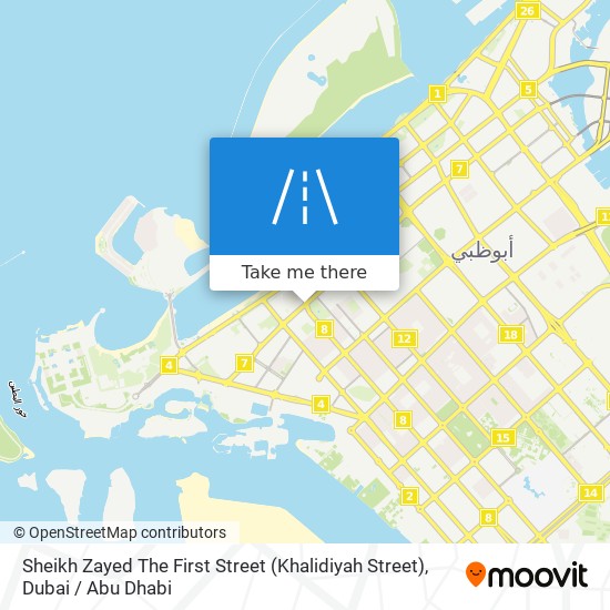 Sheikh Zayed The First Street (Khalidiyah Street) map
