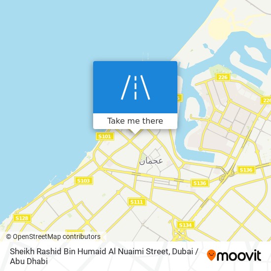 Sheikh Rashid Bin Humaid Al Nuaimi Street map