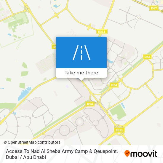 Access To Nad Al Sheba Army Camp & Qeuepoint map