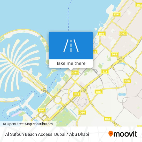 Al Sufouh Beach Access map