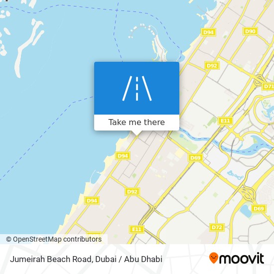 Jumeirah Beach Road map