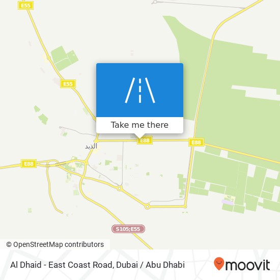 Al Dhaid - East Coast Road map