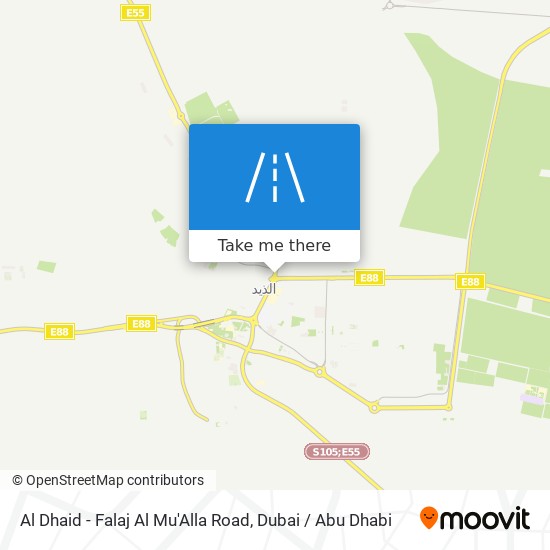 Al Dhaid - Falaj Al Mu'Alla Road map