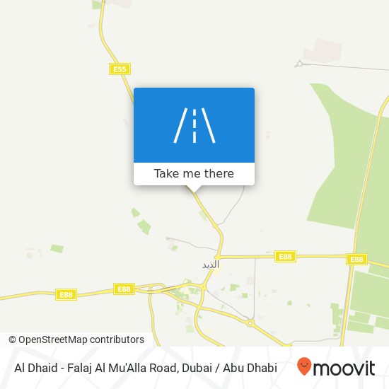 Al Dhaid - Falaj Al Mu'Alla Road map