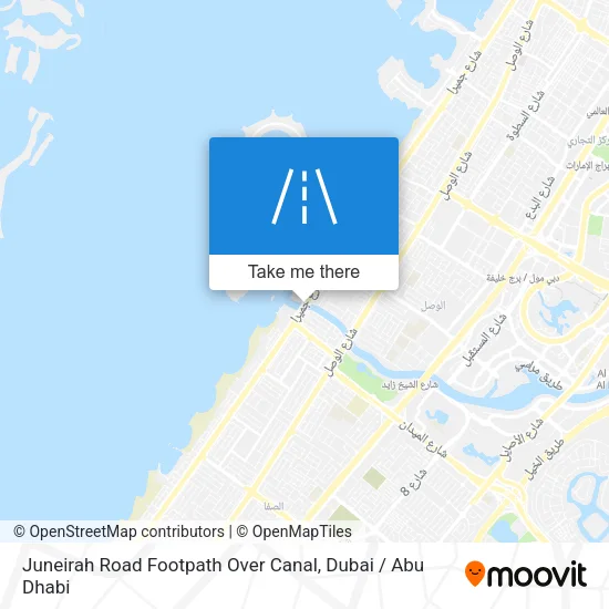 Juneirah Road Footpath Over Canal map