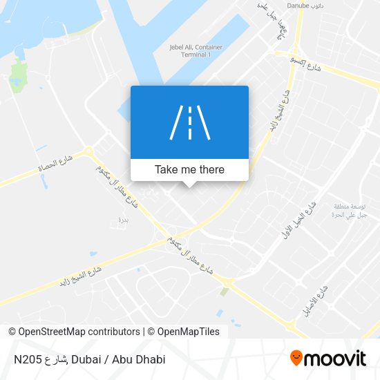 N205 شارع map