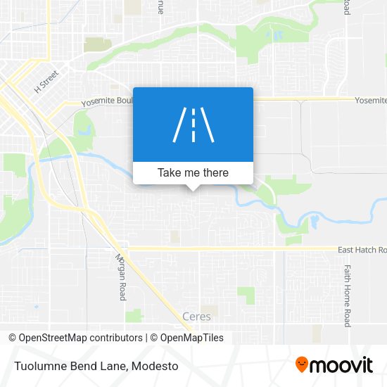 Tuolumne Bend Lane map