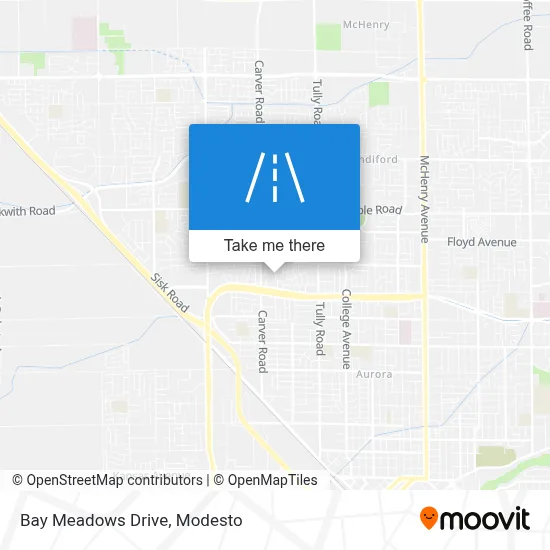 Bay Meadows Drive map