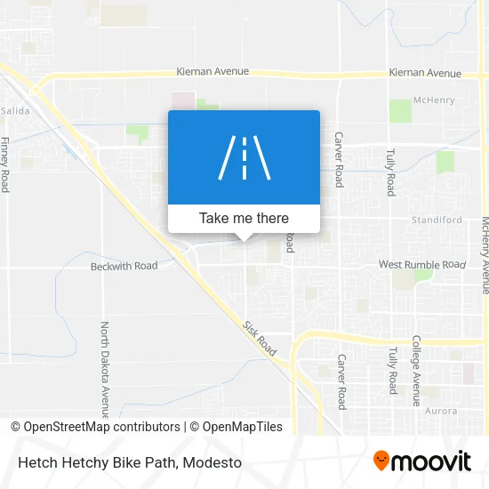 Hetch Hetchy Bike Path map