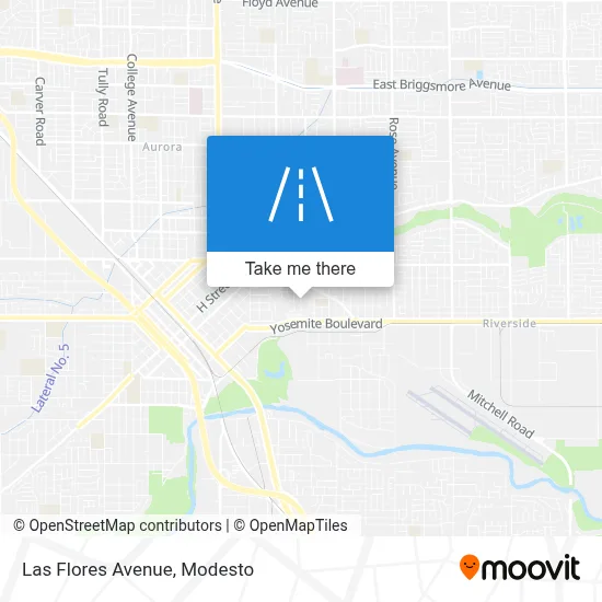 Las Flores Avenue map