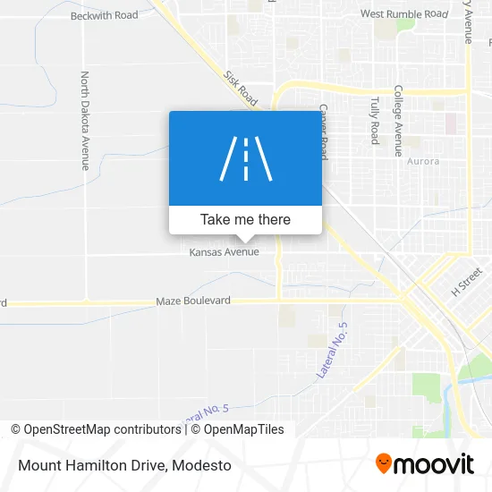 Mount Hamilton Drive map