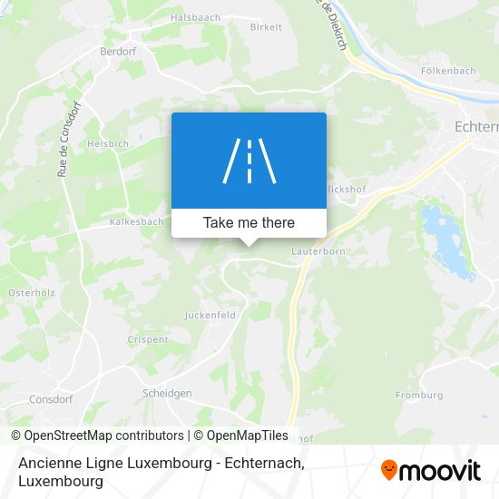 Ancienne Ligne Luxembourg - Echternach map