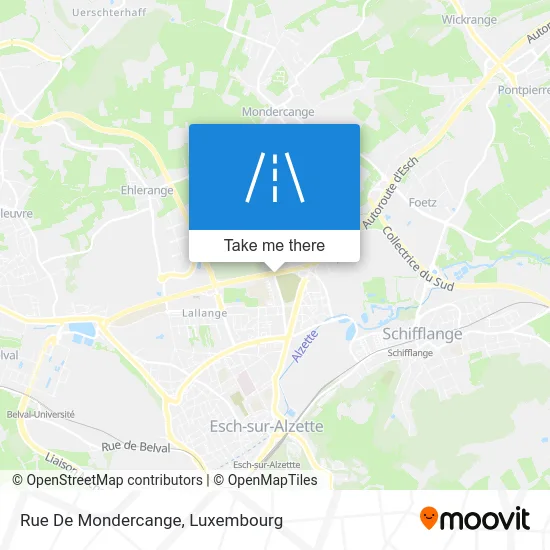 Rue De Mondercange map