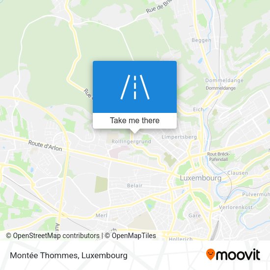 Montée Thommes map