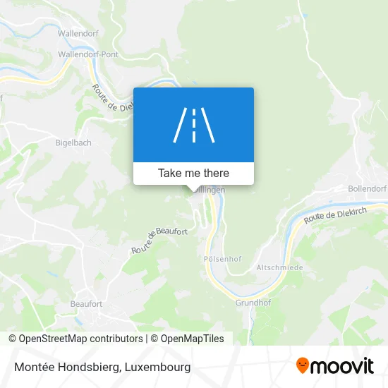 Montée Hondsbierg map