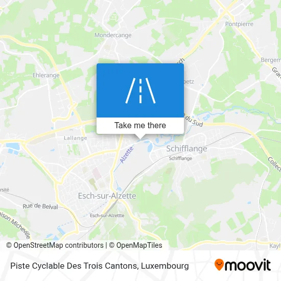 Piste Cyclable Des Trois Cantons map