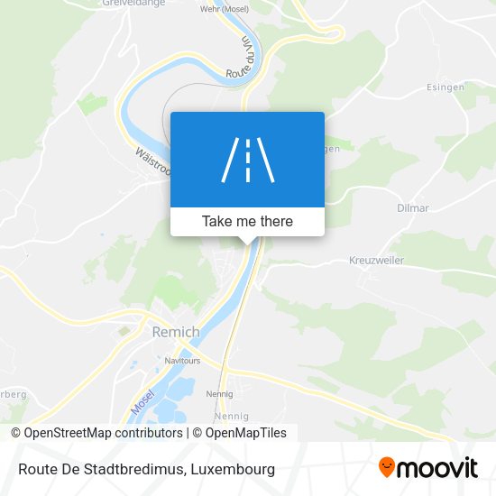 Route De Stadtbredimus map