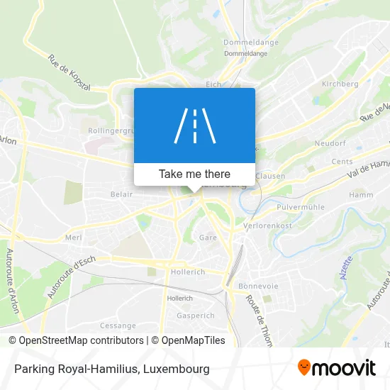 Parking Royal-Hamilius map