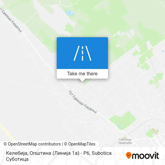 Келебија, Општина (Линија 1а) - Р6 map